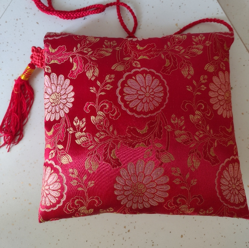 Pure Silk Hand Made Cross Body Evening Bag Purse w Matching Necklace & Bangle - Picture 2 of 8